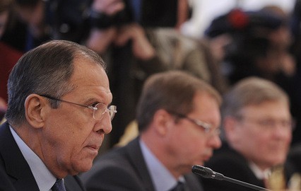 Министр иностранных дел РФ Сергей Лавров во время встречи с генеральным секретарем ОБСЕ