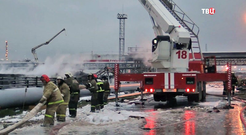 Пожар на НПЗ в Нижегородской области