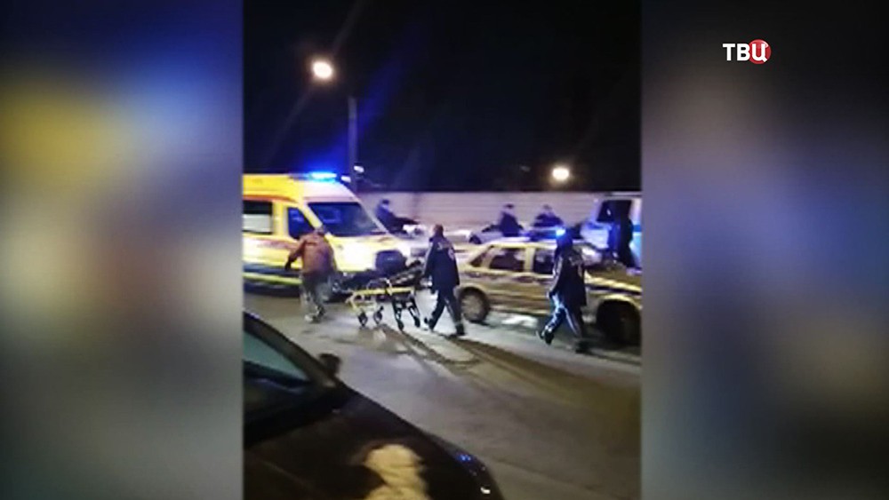 Последствия перестрелки с грабителями в Санкт-Петербурге