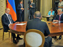 Встреча президента России Владимира Путина с президентом Армении Сержем Саргсяном и президентом Азербайджана Ильхамом Алиевым Встреча президента России Владимира Путина с президентом Армении Сержем Саргсяном и президентом Азербайджана Ильхамом Алиевым