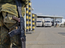 Автоколонна с гуманитарной помощью жителям юго-востока Украины на границе Автоколонна с гуманитарной помощью жителям юго-востока Украины на границе