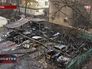 Последствие пожара на стоянке с элитными авто в Москве Последствие пожара на стоянке с элитными авто в Москве