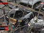 Последствие пожара на стоянке с элитными авто в Москве Последствие пожара на стоянке с элитными авто в Москве