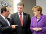 Президент Франции Франсуа Олланди, президент Украины Петр Порошенко и канцлер Германии Ангела Меркель Президент Франции Франсуа Олланди, президент Украины Петр Порошенко и канцлер Германии Ангела Меркель
