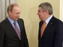Президент России Владимир Путин и президент МОК Томас Бах во время встречи Президент России Владимир Путин и президент МОК Томас Бах во время встречи