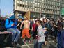 Митинг во Франкфурте-на-Майне. Надпись: "Делай любовь, не долг" Митинг во Франкфурте-на-Майне. Надпись: "Делай любовь, не долг"