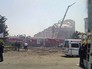 Пожарные на месте возгорания жилого дома в Баку Пожарные на месте возгорания жилого дома в Баку