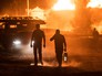 На месте пожара на территории нефтебазы На месте пожара на территории нефтебазы