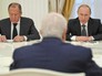 Глава МИД РФ Сергей Лавров и президент России Владимир Путин и министр иностранных дел Сирийской Арабской Республики Валид Муаллем Глава МИД РФ Сергей Лавров и президент России Владимир Путин и министр иностранных дел Сирийской Арабской Республики Валид Муаллем