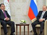 Президент России Владимир Путин и президент Таджикистана Эмомали Рахмон на саммите в Уфе Президент России Владимир Путин и президент Таджикистана Эмомали Рахмон на саммите в Уфе