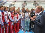 Президент России Владимир Путин и члены сборной команды России, участвующие в чемпионате мира по водным видам спорта Президент России Владимир Путин и члены сборной команды России, участвующие в чемпионате мира по водным видам спорта