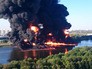 Горение нефтепродуктов на Москве-реке Горение нефтепродуктов на Москве-реке