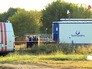 Работы на месте возгорания нефтепродуктов на Москва-реке Работы на месте возгорания нефтепродуктов на Москва-реке
