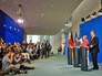 Франсуа Олланд, Ангела Меркель и Пётр Порошенко на пресс-конференции Франсуа Олланд, Ангела Меркель и Пётр Порошенко на пресс-конференции