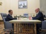 Председатель правительства РФ Дмитрий Медведев и генеральный директор государственной корпорации по атомной энергии "Росатом" Сергей Кириенко во время рабочей встречи Председатель правительства РФ Дмитрий Медведев и генеральный директор государственной корпорации по атомной энергии "Росатом" Сергей Кириенко во время рабочей встречи