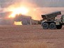 Реактивные системы залпового огня (РСЗО) "Град" сирийской армии ведёт огонь по позициям боевиков ИГ Реактивные системы залпового огня (РСЗО) "Град" сирийской армии ведёт огонь по позициям боевиков ИГ