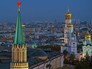 Вид на Никольскую башню, колокольню Ивана Великого, Архангельский собор Московского Кремля Вид на Никольскую башню, колокольню Ивана Великого, Архангельский собор Московского Кремля