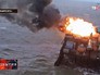 Пожар на нефтедобывающей платформе на Каспии Пожар на нефтедобывающей платформе на Каспии