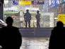 Полицейское оцепление у вокзала в Германии Полицейское оцепление у вокзала в Германии