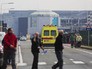 У аэропорта в Брюсселе, где произошел взрыв У аэропорта в Брюсселе, где произошел взрыв
