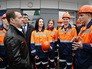 Председатель правительства РФ Дмитрий Медведев на встрече с работниками угольного разреза Председатель правительства РФ Дмитрий Медведев на встрече с работниками угольного разреза