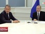 Президент России Владимир Путин и министр обороны РФ Сергей Шойгу во время доклада в режиме видеоконференции начальника инженерных войск Президент России Владимир Путин и министр обороны РФ Сергей Шойгу во время доклада в режиме видеоконференции начальника инженерных войск