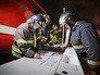Пожарный штаб на месте возгорания Пожарный штаб на месте возгорания