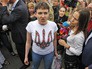 Надежда Савченко во время общения с журналистами Надежда Савченко во время общения с журналистами
