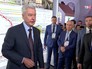 Мэр Москвы Сергей Собянин на фоне карты МКЖД Мэр Москвы Сергей Собянин на фоне карты МКЖД