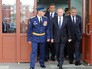 Президент РФ Владимир Путин и министр обороны РФ Сергей Шойту во время осмотра Тульского суворовского военного училища Президент РФ Владимир Путин и министр обороны РФ Сергей Шойту во время осмотра Тульского суворовского военного училища