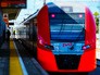 Электропоезд на транспортно-пересадочном узле Московского центрального кольца в Москве Электропоезд на транспортно-пересадочном узле Московского центрального кольца в Москве