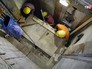 Снятие плиты с погребального ложа Иисуса Христа в храме Гроба Господня в Иерусалиме Снятие плиты с погребального ложа Иисуса Христа в храме Гроба Господня в Иерусалиме