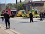 Полиция и скорая помощь на месте взрыва в Каире, Египет Полиция и скорая помощь на месте взрыва в Каире, Египет