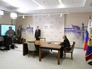 Президент России Владимир Путин принимает участие в видеоконференции по случаю начала бурения поисково-оценочной скважины Президент России Владимир Путин принимает участие в видеоконференции по случаю начала бурения поисково-оценочной скважины
