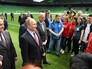 Владимир Путин осматривает новый стадион футбольного клуба "Краснодар" Владимир Путин осматривает новый стадион футбольного клуба "Краснодар"