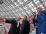 Владимир Путин, Сергей Собянин и Джанни Инфантино осматривают стадион "Лужники" Владимир Путин, Сергей Собянин и Джанни Инфантино осматривают стадион "Лужники"