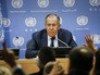 Глава МИД РФ Сергей Лавров на пресс-конференции в ООН Глава МИД РФ Сергей Лавров на пресс-конференции в ООН