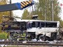 Пассажирский автобус, столкнувшийся c поездом на железнодорожном переезде во Владимирской области Пассажирский автобус, столкнувшийся c поездом на железнодорожном переезде во Владимирской области