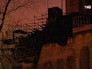 Сгоревшие строительные леса у здания павильона на ВДНХ Сгоревшие строительные леса у здания павильона на ВДНХ