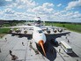 Самолет Ан-225 "Мрия" с многоразовым космическим кораблем "Буран" во время испытаний. Впереди - штанга датчиков углов атаки и скольжения (ДУАС) Самолет Ан-225 "Мрия" с многоразовым космическим кораблем "Буран" во время испытаний. Впереди - штанга датчиков углов атаки и скольжения (ДУАС)