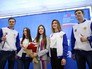 Призер Олимпийских игр Евгения Медведева (в центре) на избирательном участке на выборах президента России Призер Олимпийских игр Евгения Медведева (в центре) на избирательном участке на выборах президента России