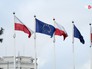 Флаги Польши и Евросоюза Флаги Польши и Евросоюза