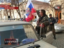 Народные дружинники Крыма с флагами России Народные дружинники Крыма с флагами России