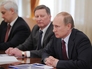 Владимир Путин во время совещания по импортозамещению продукции Владимир Путин во время совещания по импортозамещению продукции