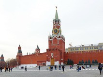 Москва. Вид на Красную площадь и Спасскую башню Московского Кремля