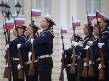 Церемония приёма нахимовцев в ряды Всероссийского военно-патриотического движения "Юнармия" в Севастополе