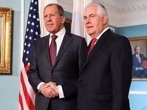 Министр иностранных дел РФ Сергей Лавров и госсекретарь США Рекс Тиллеросон