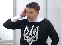 Надежда Савченко на заседании в Шевченковском районном суде в Киеве