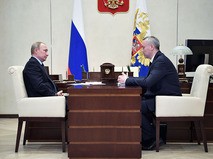 Владимир Путин и врио губернатора Новосибирской области Андрей Травников