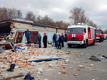 Последствия взрыва в гаражах